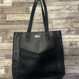 Sorel black leather tote bag